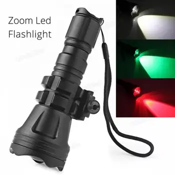 

Brinyte LED Flashlight 900LM B158 Convex Lens Zoom Tactical XM-L2 U4 LED Torch Hunting Lamp with 3 Bulbs Red / Green / White Hot