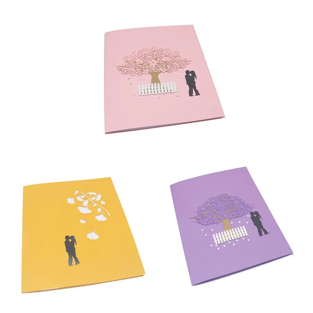  Creative 3D Greeting Card DIY Paper Cut Blessing Card for Holiday Festival Anniversary Valentine's  - 4.00021E+12