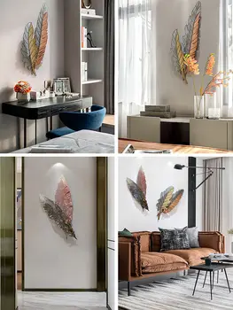

EUROPEAN WROUGHT IRON LEAVES WALL HANGING PENDANT HOME LIVINGROOM WALL MURAL DECORATION ART HOTEL WALL STICKER ORNAMENTS CRAFTS