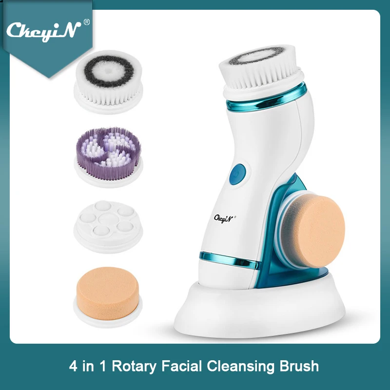 CkeyiN 4 in 1 Electric Facial Cleansing Brush Skin Scrubber Deep Face