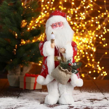 

Santa Claus "In a red fur coat in Christmas trees with gifts" 20x40 cm 5036046