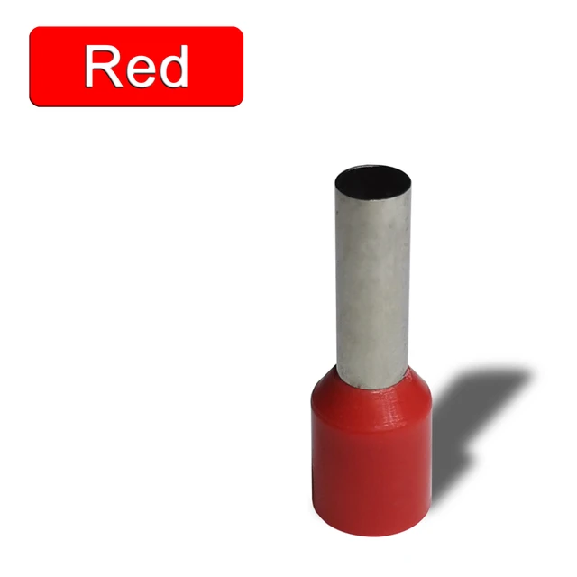 1000pcs/Pack E0508 E7508 E1008 E1508 E2508 Insulated Ferrules Terminal Block Cord End Wire Connector Electrical Crimp Terminator 1000pcs Red