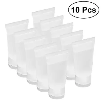 

10pcs 10ml Travel Refillable Bottle Cream Shampoo Lotion Toner Empty Hand Sanitizer Bottles Transparent Gel Bottle A4