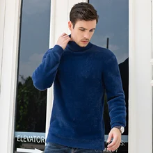 Новинка, мужские свитера, зимний утепленный свитер, Мужской пуловер с длинным рукавом, повседневный мужской свитер с высоким воротником, теплый джемпер