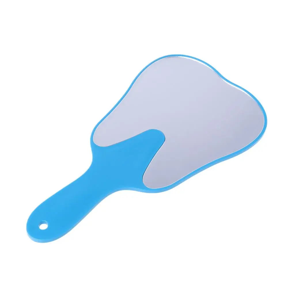 1 шт. симпатичная ручка стоматологическое зеркало инструмент небьющееся пациента ручное зеркало - Цвет: Синий