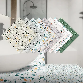 

10Pcs Self Adhesive Tile Stickers PVC Waterproof Non-slip Floor Stickers Wallpapers for DIY Home Decor 30x30cm HYD88