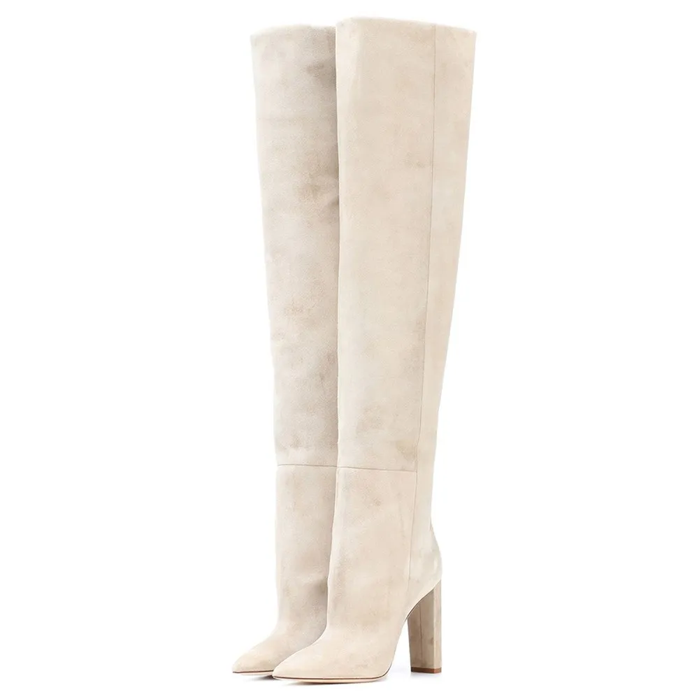 Stylesowner/; Модные женские ковбойские сапоги; сапоги до колена; женская обувь; пикантные сапоги до середины икры с острым носком; Прямые сапоги до колена