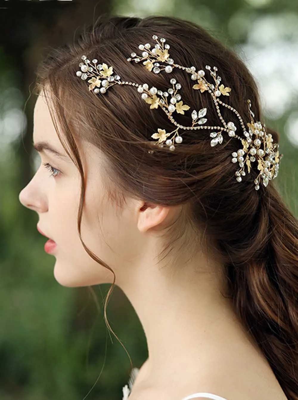 Oblique-Unique® Blumen Haarband Stirnband Blumenkranz Haarschmuck Kopfschmuck Bohemia Style - Farbe Wählbar - (Blau