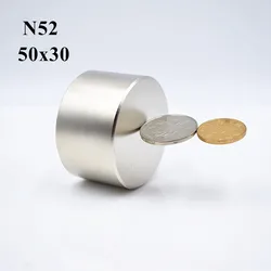 Neodymium Magnet N52 50x30 mm Strong round Magnet NdFeB Rare Earth  D40-60mm Powerful Permanent Search BIg Magetic