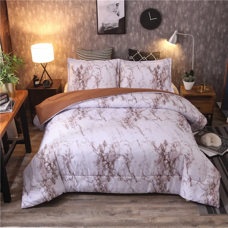 

HM Life Bed Quilt Three-piece Suit 5 Colors Simple Refreshing Comforter Sets Soft Luxury Quilt And Pillowcase Bedding Sets