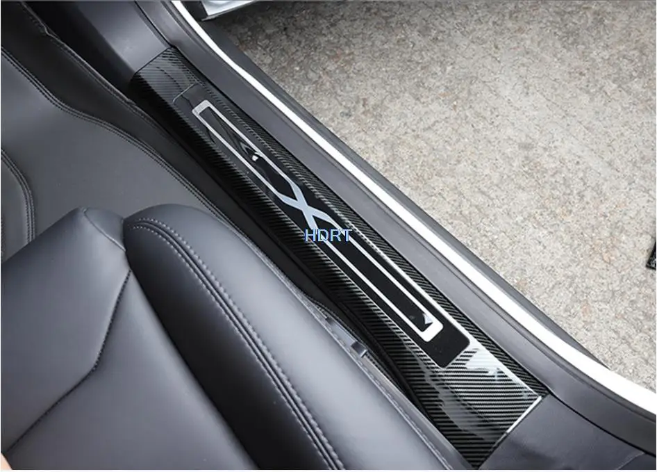 Real Carbon Fiber Car Door Sill Threshold Strip Protector Stickers for Tesla  Model 3 Y Door Welcome Pedal Decoration Accessories - AliExpress