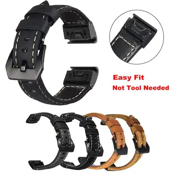 

NEW 22mm Genuine Calf Leather Strap Quick Watch Accessories Bracelet Band for Garmin Fenix 5 for Quantix 5
