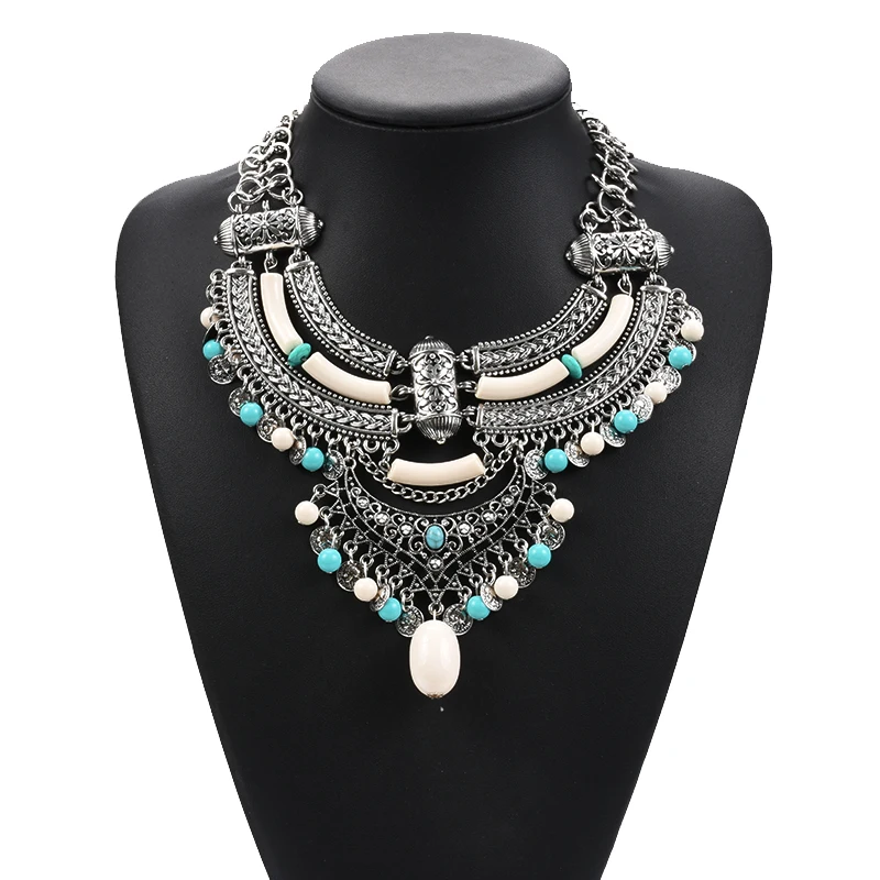 

Boho Ethnic Big Bib Maxi Choker Necklaces Women Jewelry Indian Statement Layered Gypsy Power Large Collar Necklace Pendant Femme