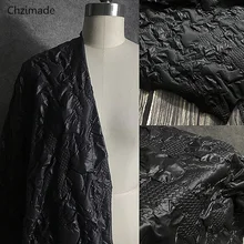 Chzimade 3D ткань с нейлоновой текстурой 50x145 см, двойная плиссировка вогнутой выпуклой текстуры, дизайнерская ткань для одежды, шитье своими руками