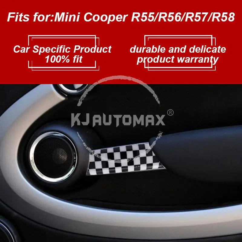 KJAUTOMAX для Mini Cooper R54 R55 R56 R57 R58 Юнион Джек 2 шт./компл. Checker серый Джек наклейка внутренняя дверная ручка декоративная раковина