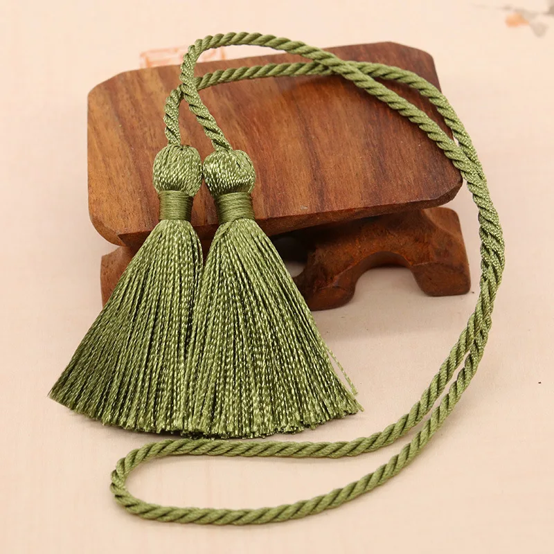 Grass green 6 шт разноцветная двойная кисточка Веревка Подвеска DIY Одежда декоративная аксессуары для дома занавеска лента для поделок кисточки бахрома 54 см - Цвет: Grass green