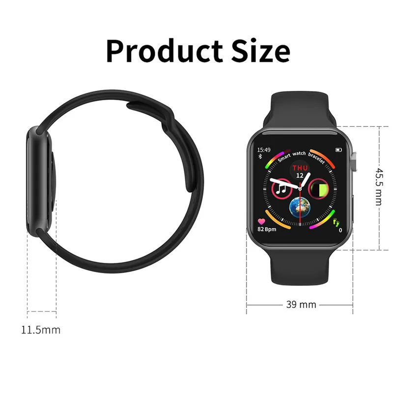 2 pcs Smart Watch amazfit Heart Rate Monitor iwo 8 Full Touch Screen Bluetooth Sports Tracker Fitness Watches for Android IOS