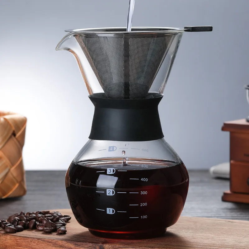 300ml/600ml Thicken Glass Coffee Pot Maker with Handle Espresso Water Drip Reusable Tea Filter Tools | Дом и сад