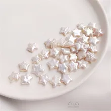 

Natural fresh water shaped pearl through hole star scattered beads five-pointed baroque handmade first jewelry with beads