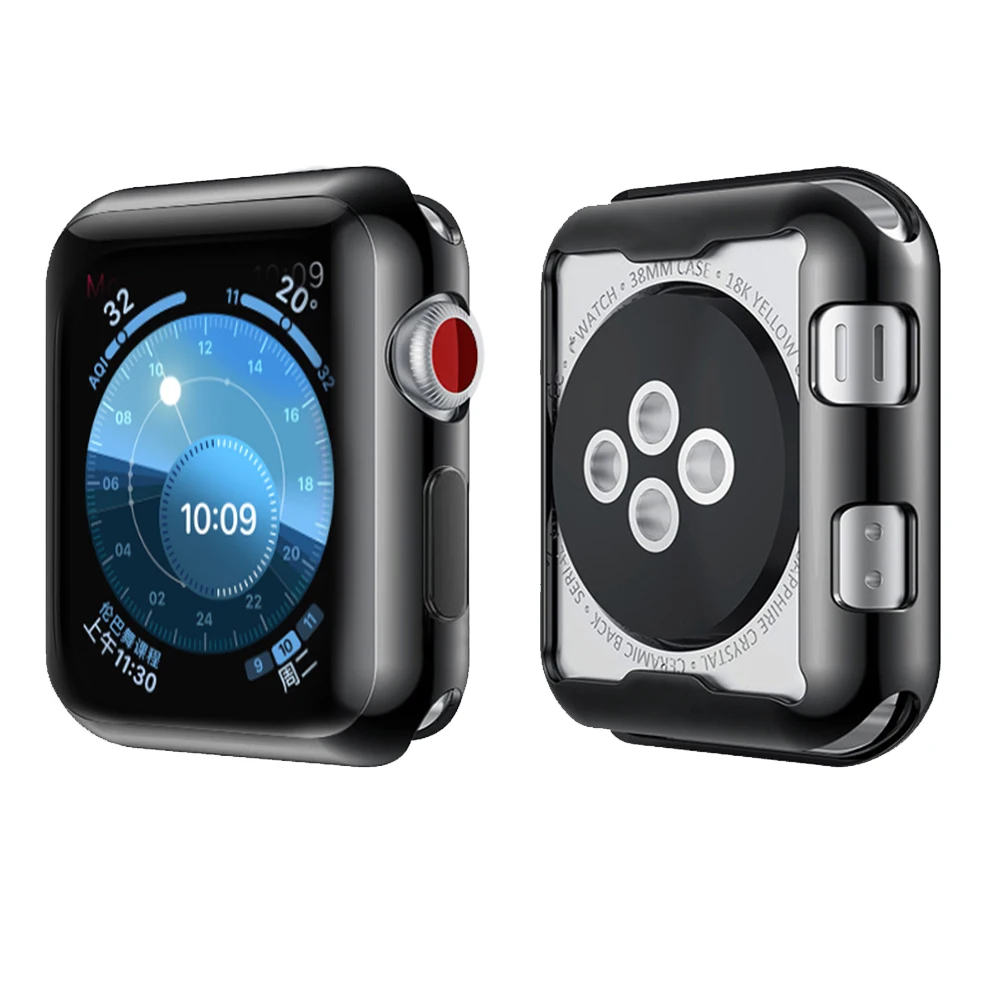 Чехол для Apple Watch 38 мм 40 42 44 мягкий ТПУ ультратонкий легкий бампер устойчивый к
