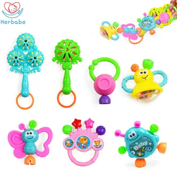 

Herbabe 7pcs/set Baby Kids Rattle Toys Cartoon Animal Hand Bell Newborn Infant Baby Educational Toys for Toddlers 0 12 24 Months