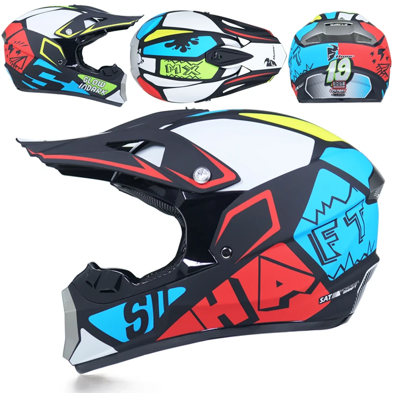 DOT одобренный легкий шлем мотоциклетный гоночный велосипедный шлем детский ATV велосипед горный MTB DH кросс шлем capacetes WLT-126 - Цвет: 8c
