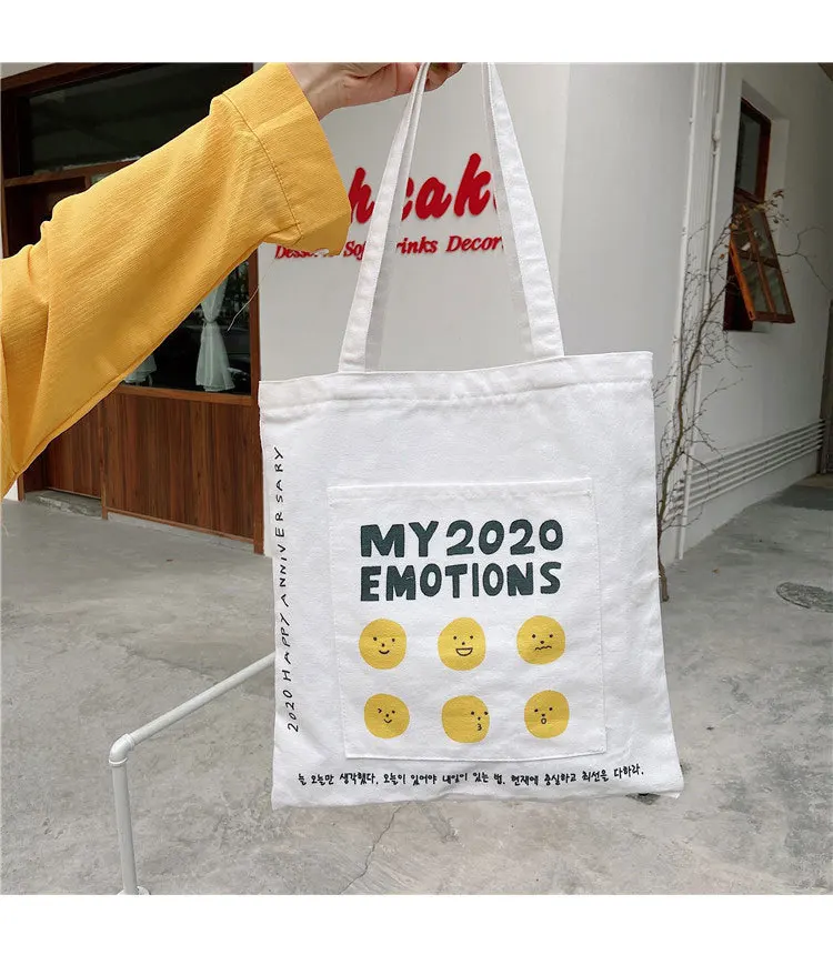 Коллекция 2020 летние холщовые сумки через плечо с принтом my summer эко мультяшная