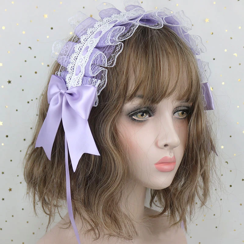 Japanese Lace Bow Ribbon Lolita Headdress Anime Hair Accessories anime hair accessories