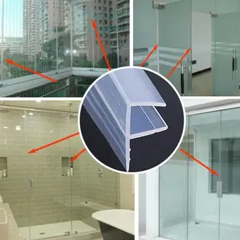 

2m Silicone Shower Screen Seal Sliding Strip Plastic Glass BathRoom Fixture For Door Accessories Window Window Rubber 6/8MM F5N7