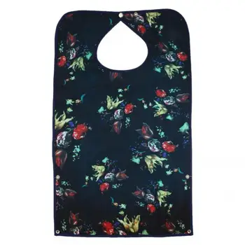 

2x PVC Waterproof Adult Bib Washable Adjustable - Floral Pattern