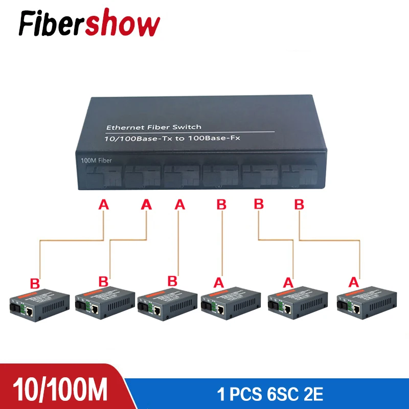 10/100 м Fast Ethernet волоконно оптический медиа конвертер одиночный режим переключения