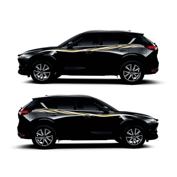 Наклейка для украшения боковой двери автомобиля для Mazda CX-5 виниловая наклейка авто линия талии в полоску - Название цвета: Black car
