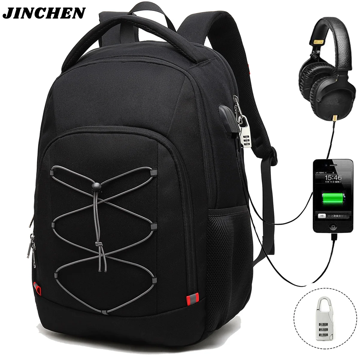 

New USB Charging Backpack Men Backpack Laptop Bag Oxford Business Travel Backpack Anti-theft Computer School Bags Free lock
