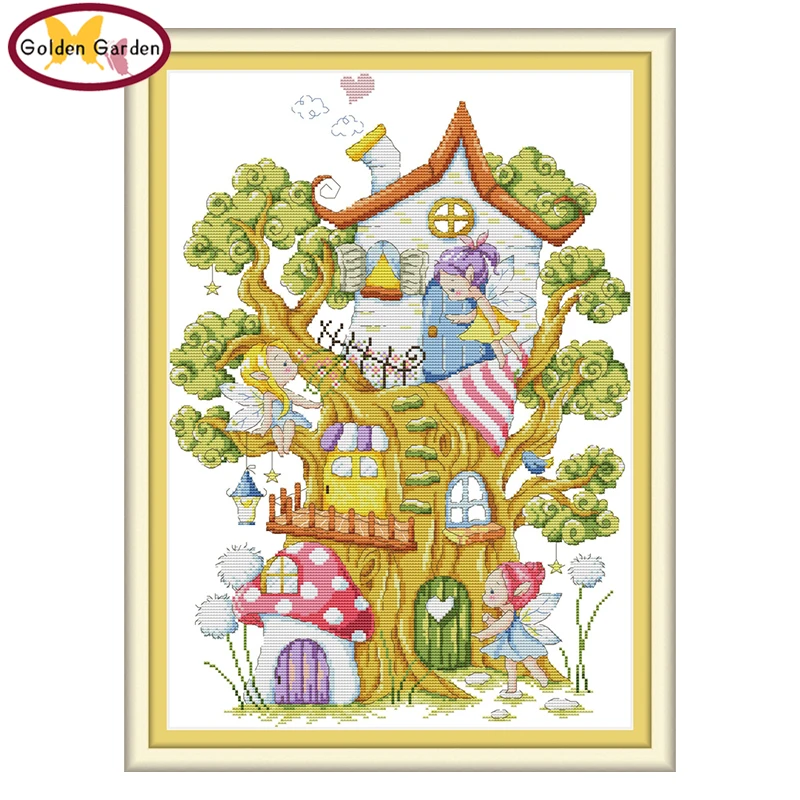 GG Tree Elves штампованные узоры для вышивки крестом DIY комплекты рукоделия Joy Sunday
