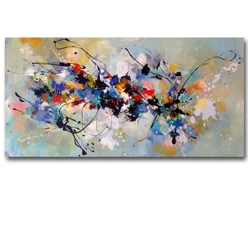 

new Color blocks oil painting Home decoration Line white high quality abstract painting pictures free shipping FEDEX ePacket