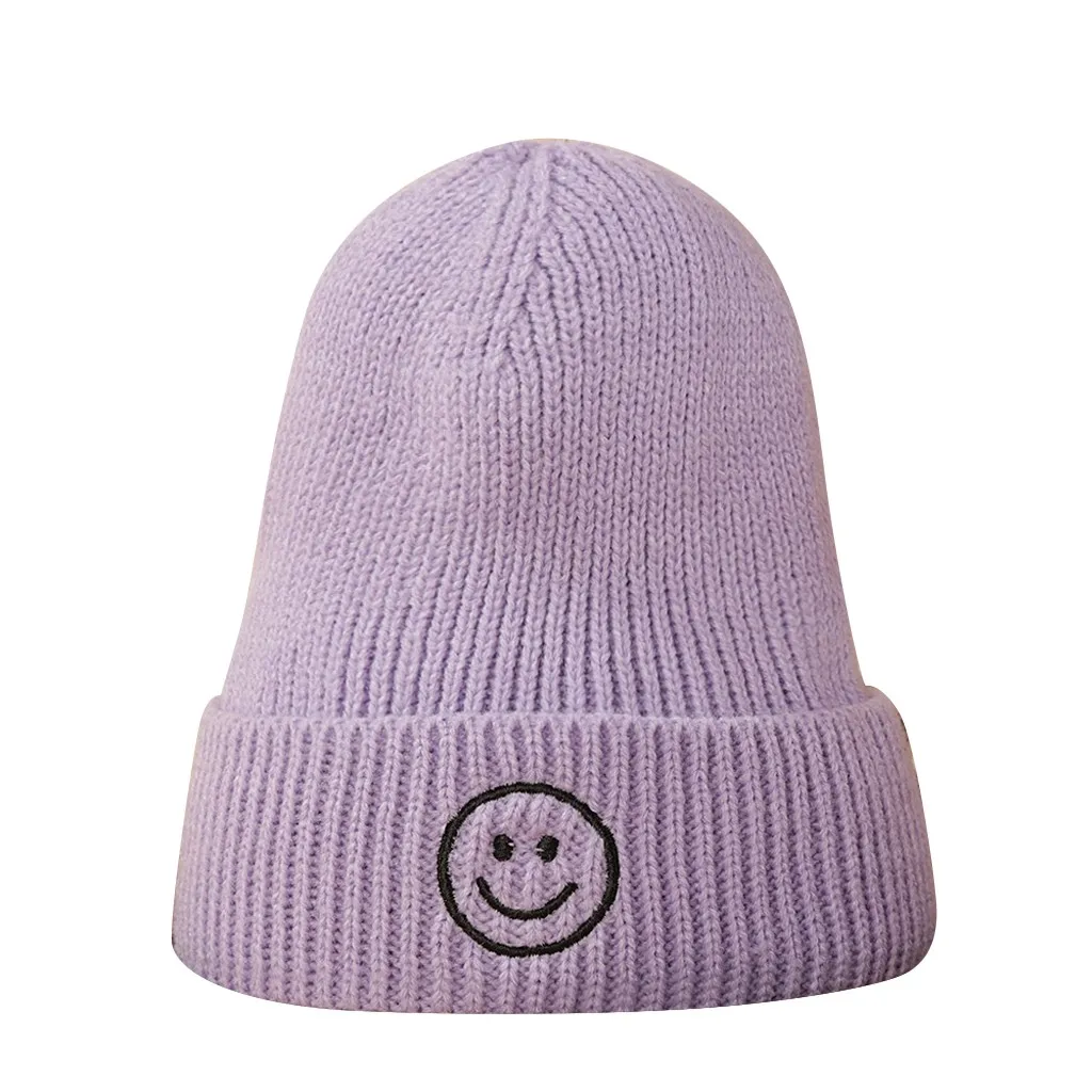 

SAGACE 13 colors Candy-colored smiley knitted wool caps small cute good mood Fashion Keep Warm Winter Hats Knitted Wool Hat