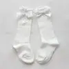 Новые брендовые колготки для малышей 0-4 лет, чулки для маленьких девочек, детские теплые мягкие хлопковые колготки с рюшами и галстуком-бабочкой для танцев - Цвет: Белый