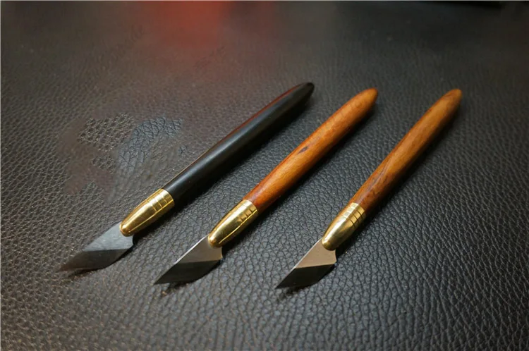 Baver Кожа ремесло конические края ножи деревянная резьба ручка нож режущий инструмент Diy