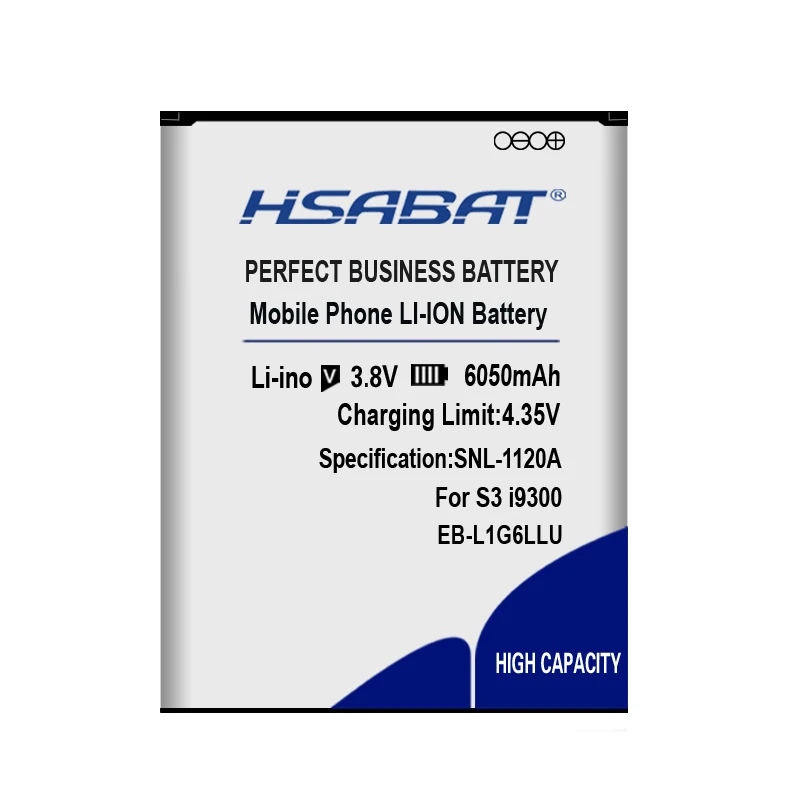 HSABAT 6050mAh EB L1G6LLU для Samsung S3 SIII i9300 NFC аккумулятор i9305 Galaxy Grand DUOS I9082 Neo i9060|Аккумуляторы