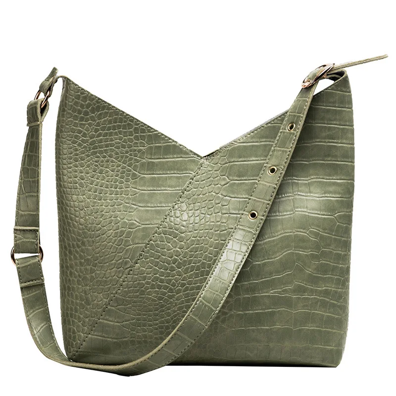 

Crocodile Pattern Female Shoulder Messenger Bags Luxury PU Leather Brand Ladies Handbag High Capacity Crossbody Bags for Women
