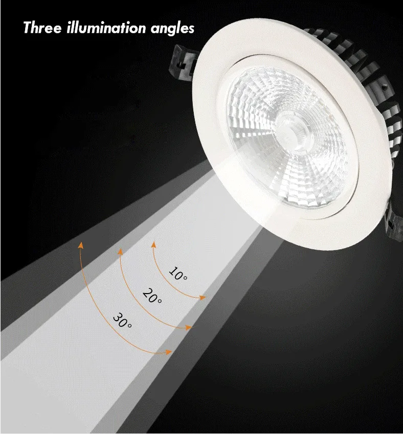 Dimmable 7 Вт 10 Вт 15 Вт COB светодиодный светильник встраиваемый потолочный Точечный светильник круглой формы драйвер включен AC85-265V для внутреннего освещения