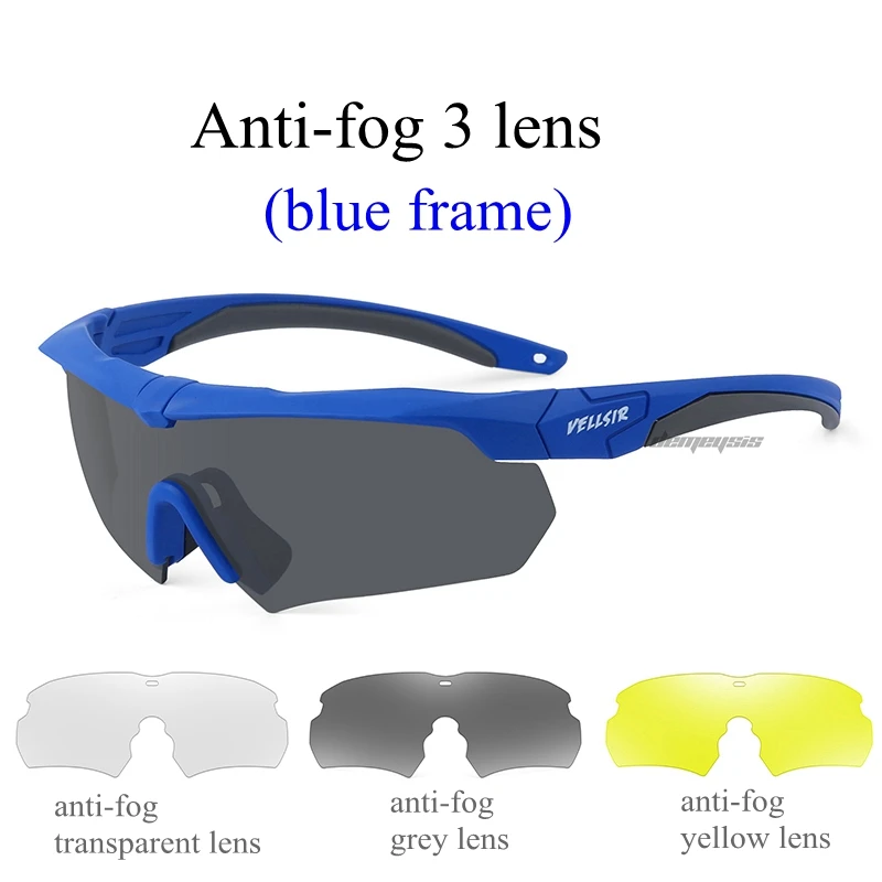 blue glasses Велосипедные солнцезащитные очки для велоспорта, очки для спорта на открытом воздухе, велосипедные очки для мужчин и женщин, красочные тактические противотуманные очки для пеших прогулок - Цвет: blue glasses