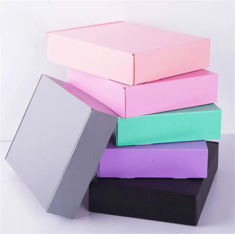 

10pcs 15*15*5cm Gray Black Pink Paper Packaging Cardboard Box Ornaments/Scarf/Tie gift packaging paper carton box