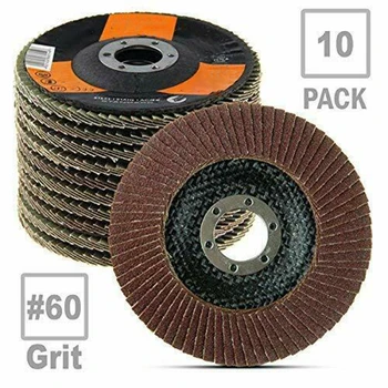 

10pcs 115mm Alumina Auto Body Sanding Flap Discs Wheels 80 Grit For Stainless Steel Sanding wheels 60 Grit 13300 rpm speed