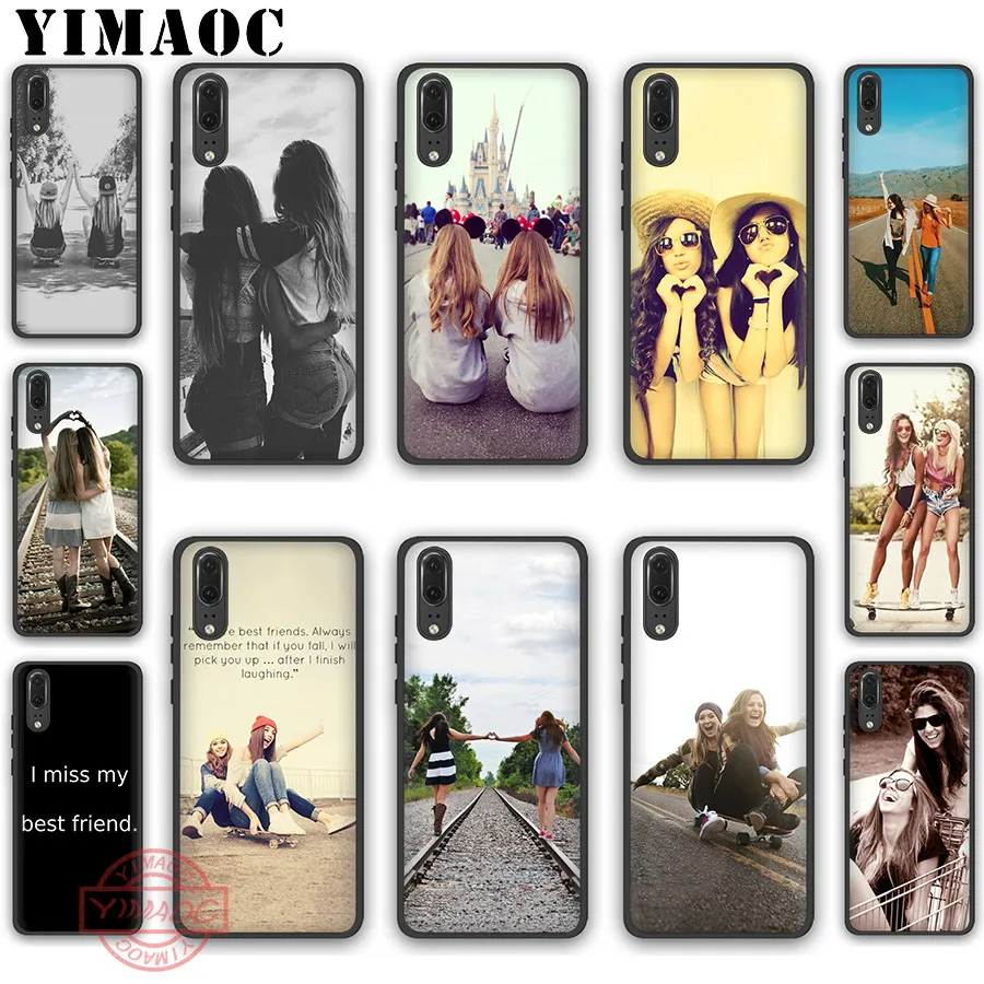 Мягкий силиконовый чехол YIMAOC Happy Best Friend Card Bff для Huawei P30 P20 Pro P10 P9 P8 Lite 2017 2018 2019 |