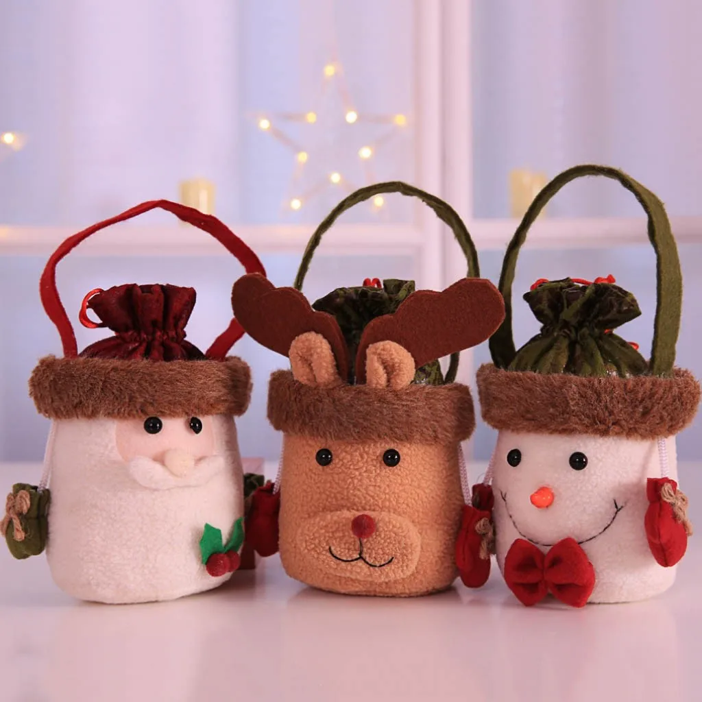 Рождественская Компактная сумка для покупок детский сладкий подарок в сумочке украшение мешок для подарков Рождественский подарок карман рождественские украшения