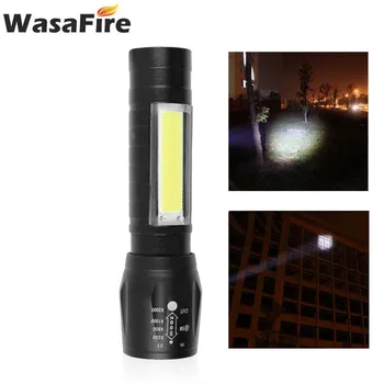 

Powerful XPE Q5+COB Mini LED Flashlight 2000LM USB Rechargeable Torch Zoomable 3 Modes Waterproof Lanterna For Camping Hunting