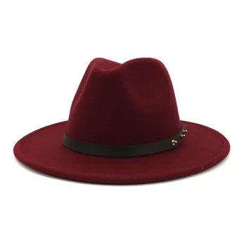 

Men Women Flat Brim Panama Style Wool Felt Jazz Fedora Hat Cap Gentleman Europe Formal Hat Yellow Floppy Trilby Party Hat