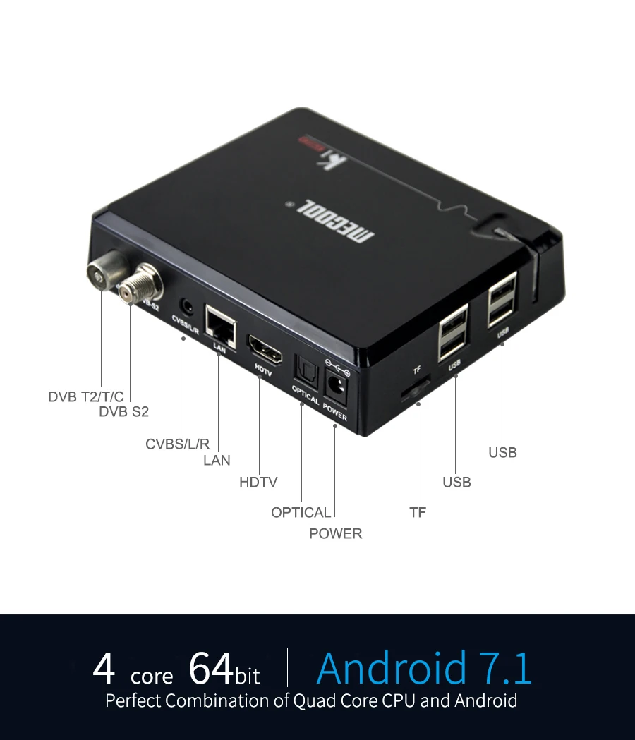 MECOOL KI PRO ТВ-приставка KI PRO S2+ T2 DVB Amlogic S905D Quad 2G+ 16G поддержка DVB-T2& S2/DVB-T2/DVBS2 ТВ-Приставка Smart Android