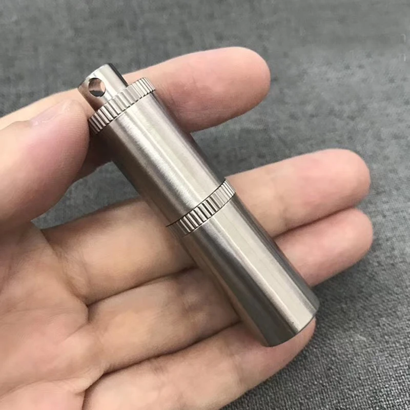 Длинный стиль титановый сплав водонепроницаемые бутылки DIY медицина канистра многослойная титановая уплотнительная бутылка EDC инструмент для выживания на открытом воздухе
